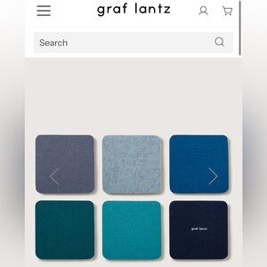 NWOT Graf Lantz Bierfilzl Merino Wool Square Coaster Multi 6 Pack in Ocean blue